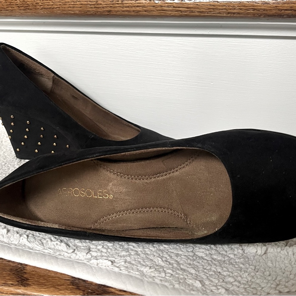 Size 9  suade wedge heels